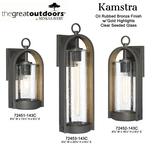 Kamstra 1 Light 14 inch Oil Rubbed Bronze/Gold Outdoor Wall Mount, Great Outdoors